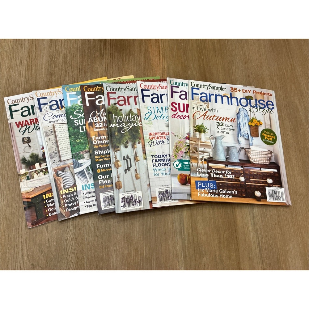 Country Sampler Farmhouse Style Magazine Lot Of 8 Holiday 2019 Thru Autumn 2021